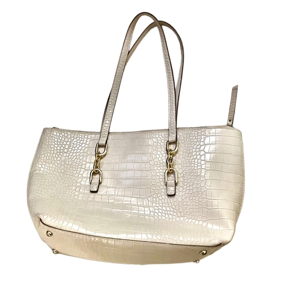 Kate Landry Vegan Cream Color Shoulder Bag